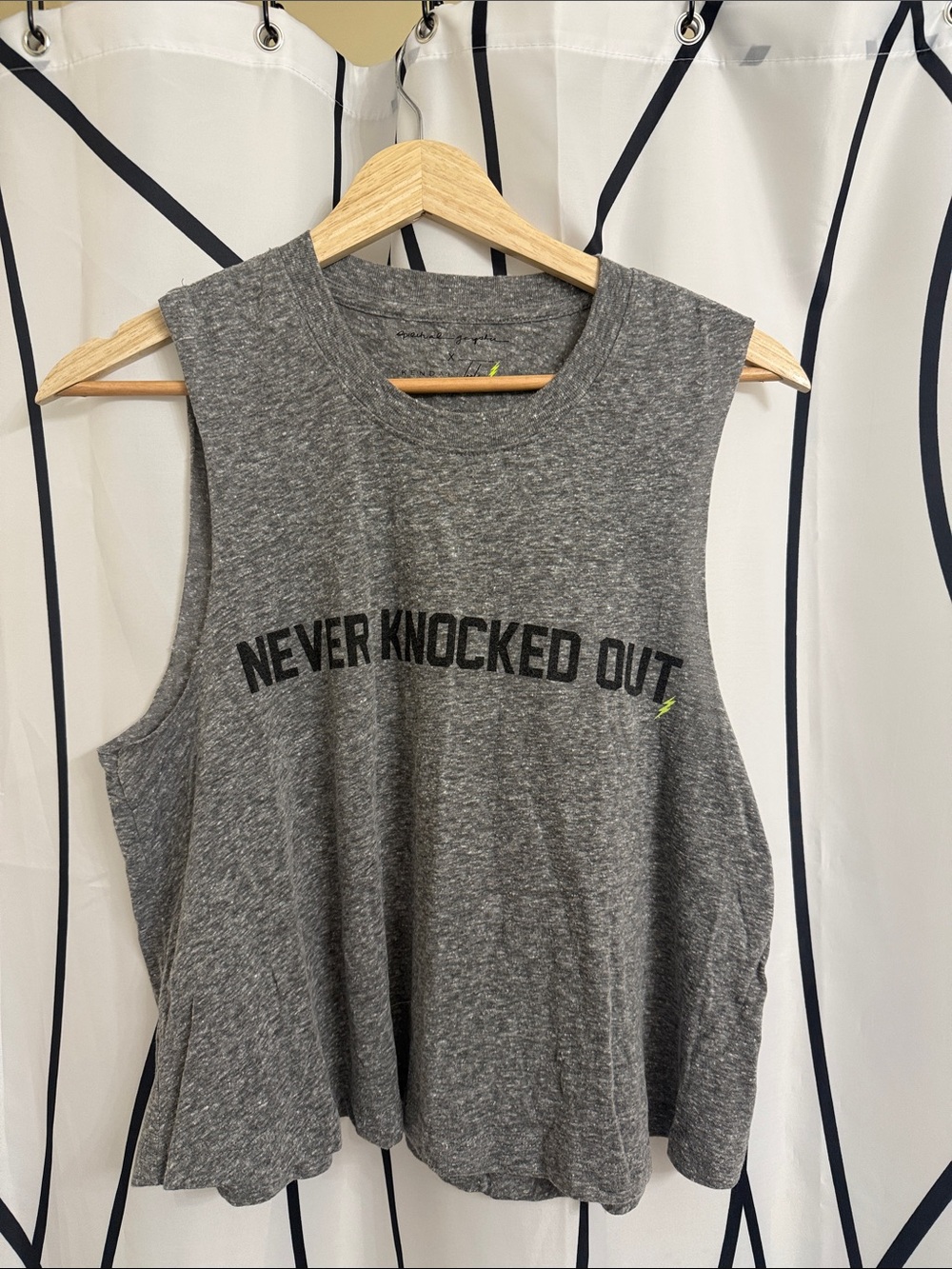 Great Condition Never Knocked Out Women's Gray Muscle Tank - Spiritual Gangster
